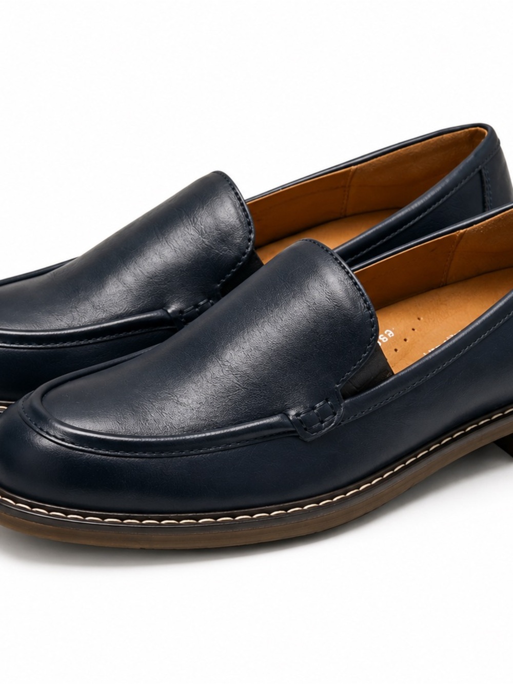 Easy Spirit Jaylin Women’s Dark Blue Leather Loafers - Picture 2 of 4